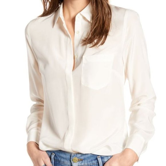 J. Crew Tops - J. Crew silk button-up shirt